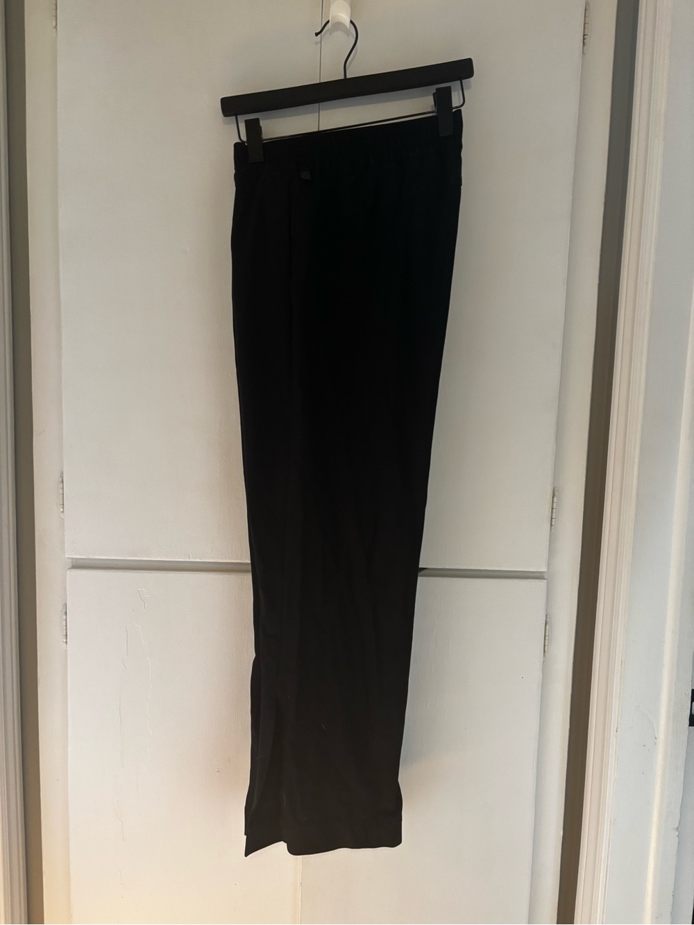 Stretch cupro slit pants